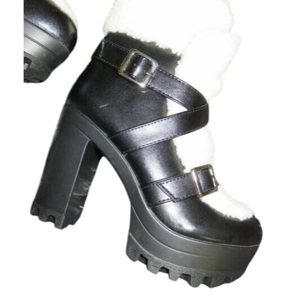 Dolls Kill Black and White Heeled Boots - Picture 8 of 15